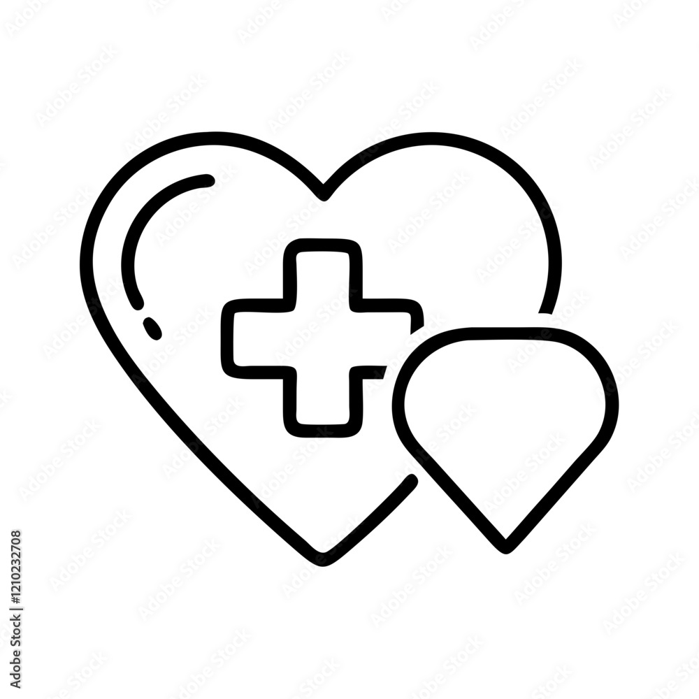healthcare icon, healthcare line art - simple line art of healthcare, perfect for healthcare logos and icons healthcare icon, healthcare line art - simple line art of healthcare, perfect for healthcare logos and icons
