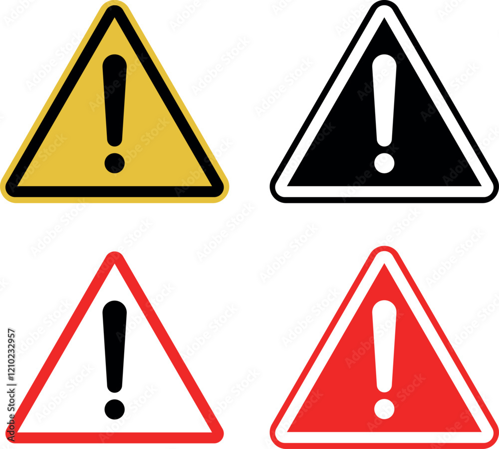 warning danger icon. Caution alarm alert set, triangle warn sign , attention vector icon, red yellow black color warning danger icon. Caution alarm alert set, triangle warn sign , attention vector icon, red yellow black color