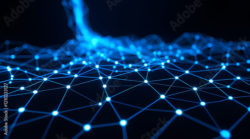 Technology Design: Illuminated Digital Connections Blue Glowing Network: A Digital Web of Innovation The Future of Connectivity: Stunning Network Visualization