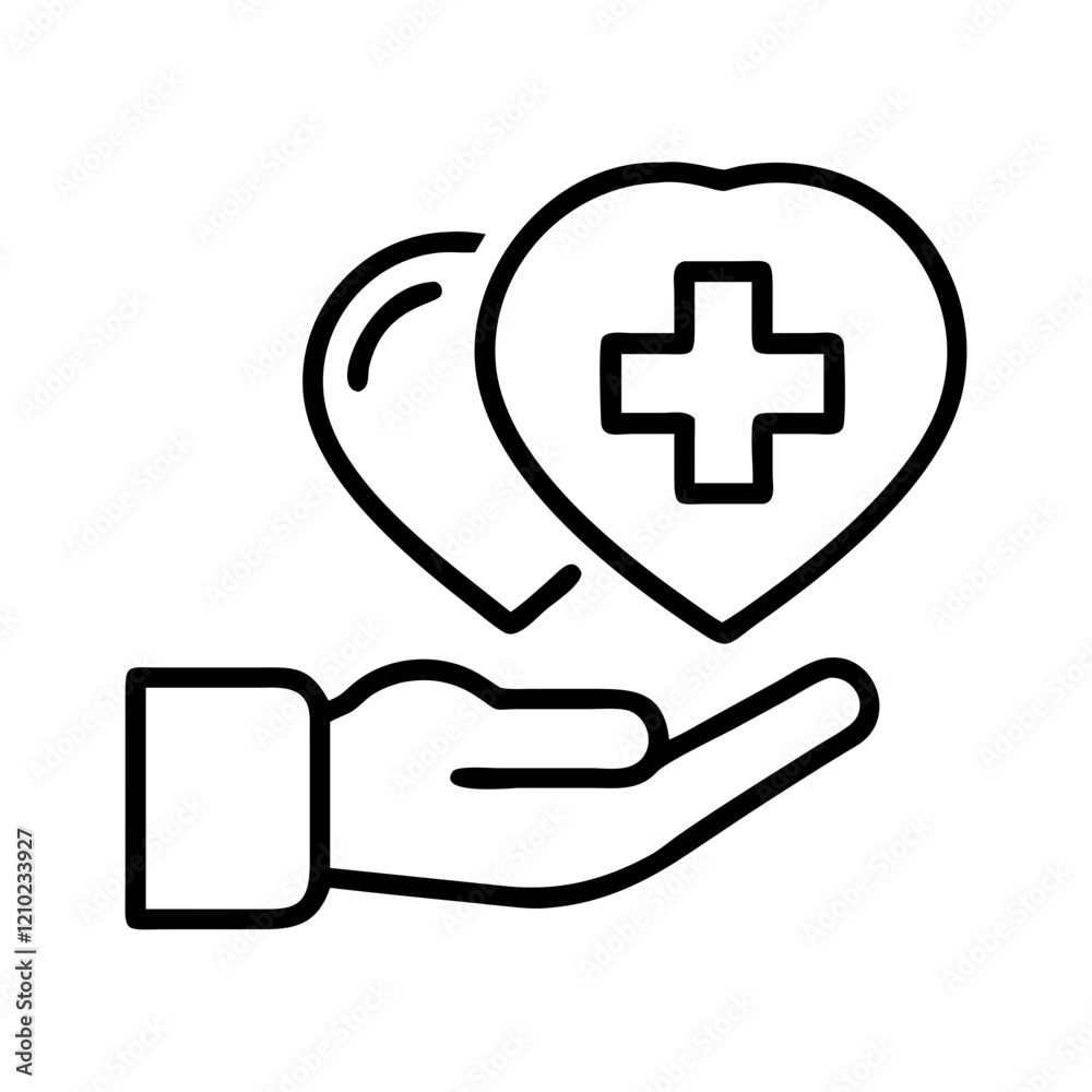 Obraz premium health care icon, health care line art - simple line art of health care, perfect for health care logos and icons