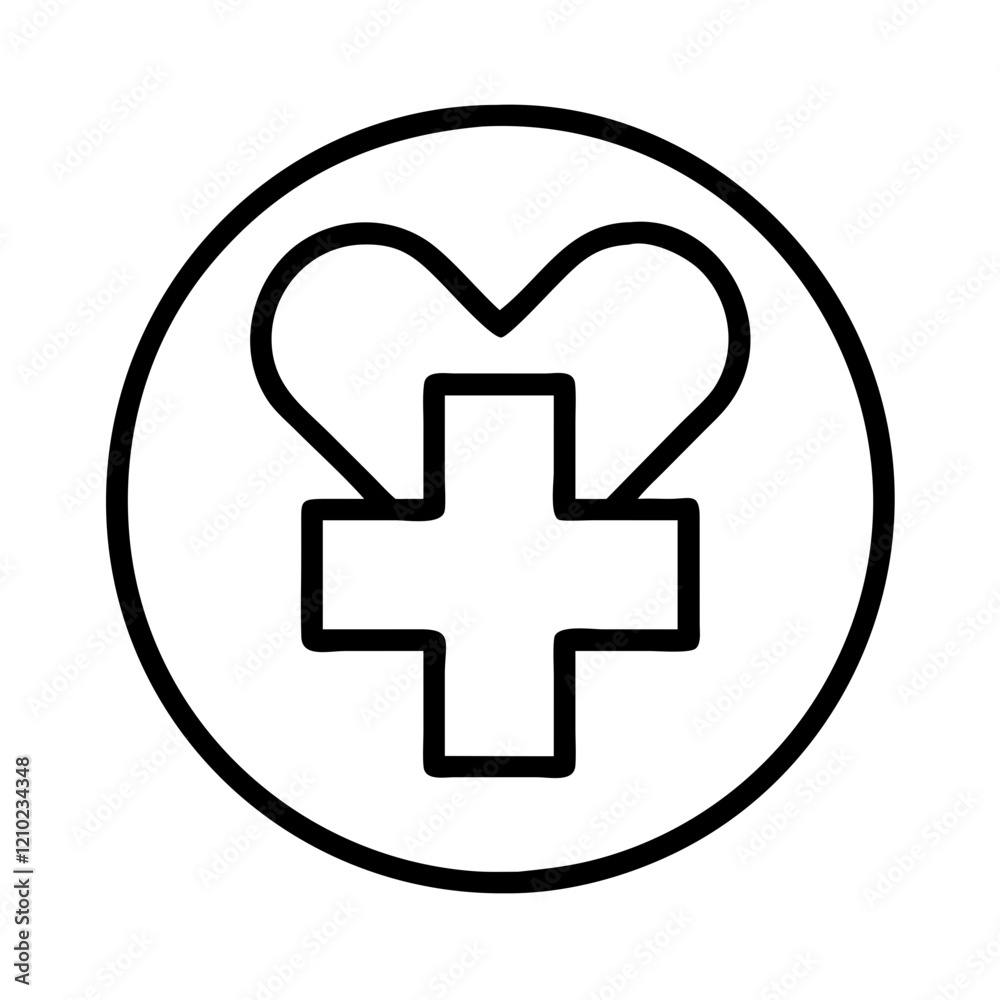 health symbol icon, health symbol line art - simple line art of health symbol, perfect for health symbol logos and icons health symbol icon, health symbol line art - simple line art of health symbol, perfect for health symbol logos and icons