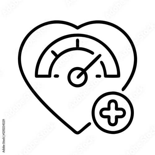 health score icon, health score line art - simple line art of health score, perfect for health score logos and icons