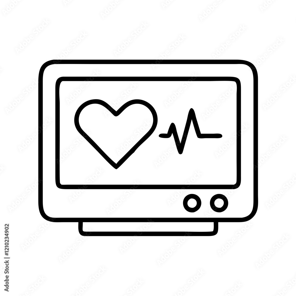 heartbeat monitor icon, heartbeat monitor line art - simple line art of heartbeat monitor, perfect for heartbeat monitor logos and icons heartbeat monitor icon, heartbeat monitor line art - simple line art of heartbeat monitor, perfect for heartbeat monitor logos and icons