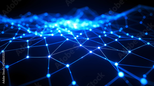 Technology Design: Illuminated Digital Connections Blue Glowing Network: A Digital Web of Innovation The Future of Connectivity: Stunning Network Visualization