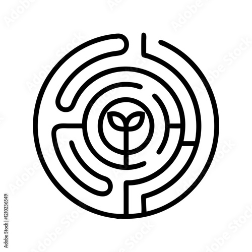 hedge maze icon, hedge maze line art - simple line art of hedge maze, perfect for hedge maze logos and icons