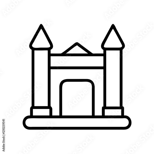 inflatable bounce house icon, inflatable bounce house line art - simple line art of inflatable bounce house, perfect for inflatable bounce house logos and icons