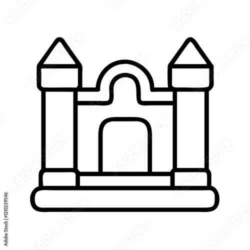 inflatable bounce house icon, inflatable bounce house line art - simple line art of inflatable bounce house, perfect for inflatable bounce house logos and icons