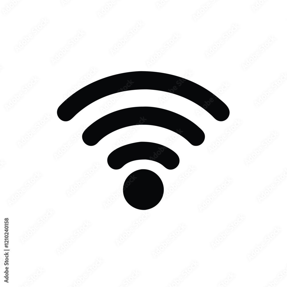 Wi-Fi icon with wireless network symbol in a glossy 3D design Wi-Fi icon with wireless network symbol in a glossy 3D design
