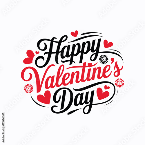 Valentines Day elegant hand text banner.