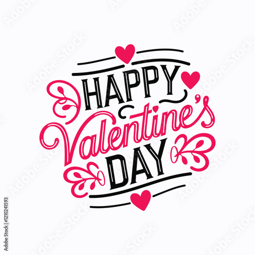 Valentines Day elegant hand text banner.