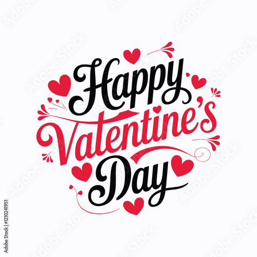 Valentines Day elegant hand text banner.