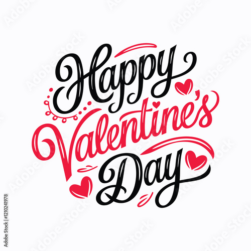 Valentines Day elegant hand text banner.