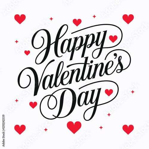 Valentines Day elegant hand text banner.