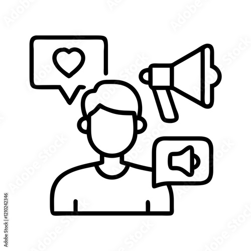 Wallpaper Mural influencer marketing icon, influencer marketing line art - simple line art of influencer marketing, perfect for influencer marketing logos and icons Torontodigital.ca