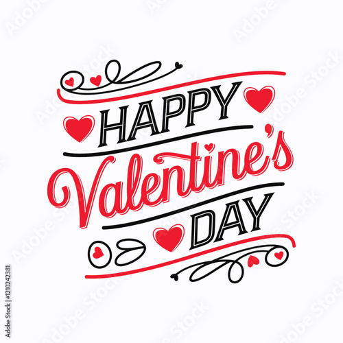 Valentines Day elegant hand text banner.