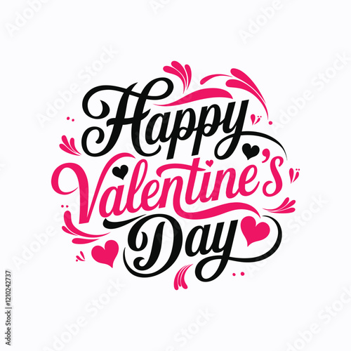 Valentines Day elegant hand text banner.