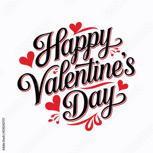 Valentines Day elegant hand text banner.
