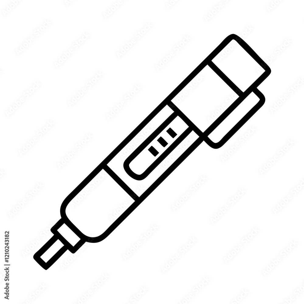 insulin pen icon, insulin pen line art - simple line art of insulin pen, perfect for insulin pen logos and icons insulin pen icon, insulin pen line art - simple line art of insulin pen, perfect for insulin pen logos and icons