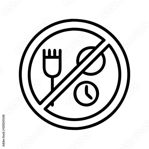 intermittent fasting icon, intermittent fasting line art - simple line art of intermittent fasting, perfect for intermittent fasting logos and icons