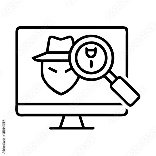 intrusion detection icon, intrusion detection line art - simple line art of intrusion detection, perfect for intrusion detection logos and icons