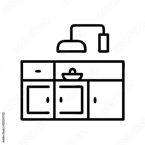 kitchenette icon, kitchenette line art - simple line art of kitchenette, perfect for kitchenette logos and icons
