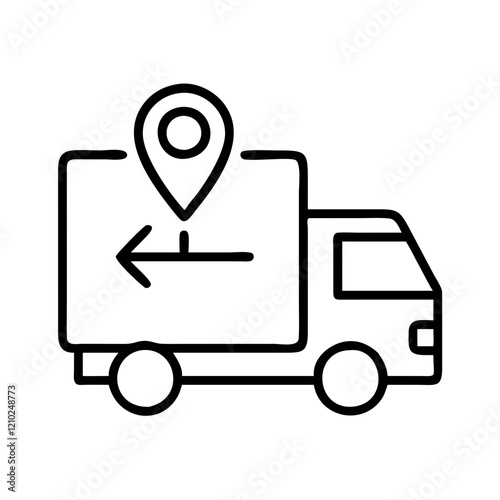 last mile delivery icon, last mile delivery line art - simple line art of last mile delivery, perfect for last mile delivery logos and icons