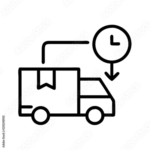 last mile delivery icon, last mile delivery line art - simple line art of last mile delivery, perfect for last mile delivery logos and icons