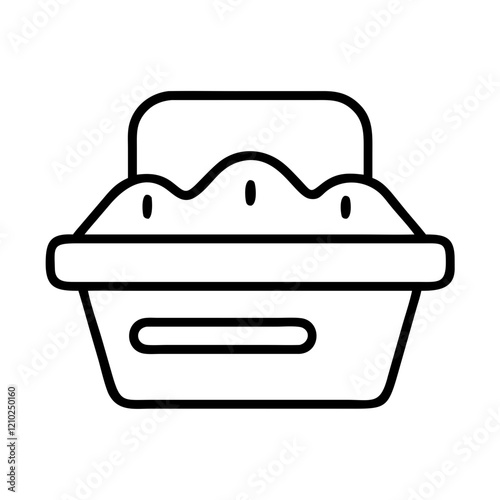litter box icon, litter box line art - simple line art of litter box, perfect for litter box logos and icons