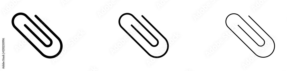 Attachment clip icons set in black filled and stroke line style Attachment clip icons set in black filled and stroke line style