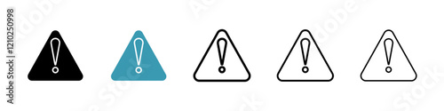Attention icons collection in black and blue colors