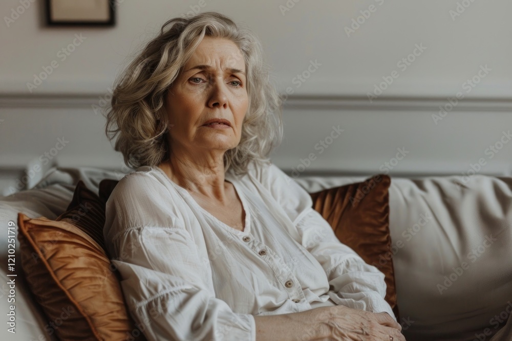 Woman sitting on the couch female person blonde Woman sitting on the couch female person blonde