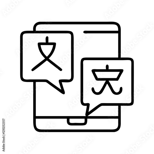 machine translation icon, machine translation line art - simple line art of machine translation, perfect for machine translation logos and icons