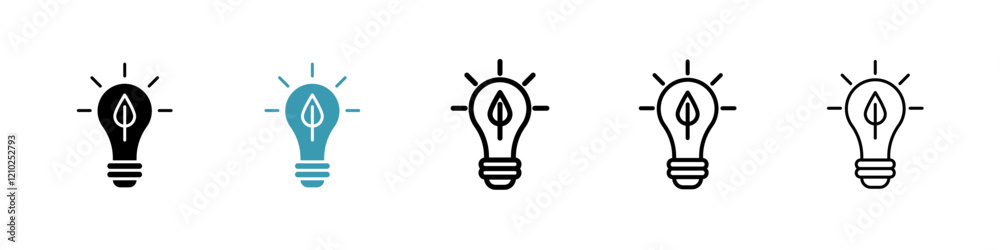 ECO Energy icons collection in black and blue colors ECO Energy icons collection in black and blue colors