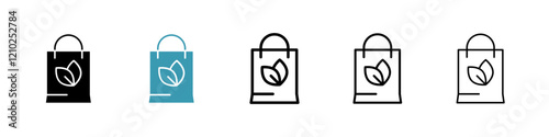 ECO bag icons collection in black and blue colors