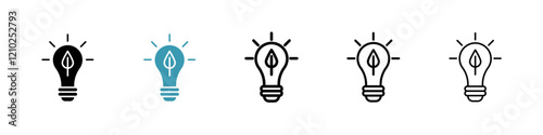ECO Energy icons collection in black and blue colors