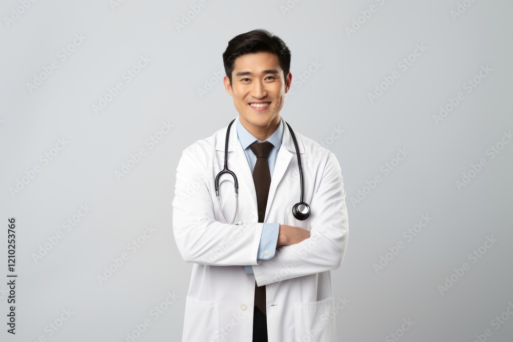 Doctor adult male white background