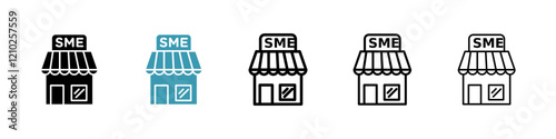 SME icons set in black filled and stroke line style