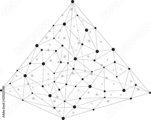 connected dots on a pyramid shape