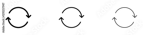 Synchronization icons collection in black and blue colors