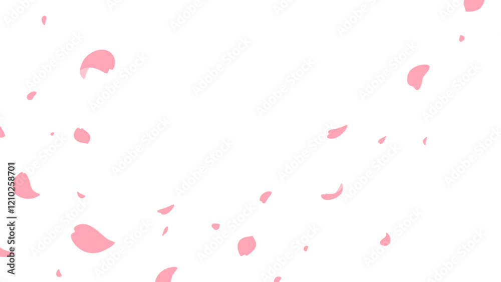 桜吹雪のシンプルな背景イラスト_16:9 桜吹雪のシンプルな背景イラスト_16:9