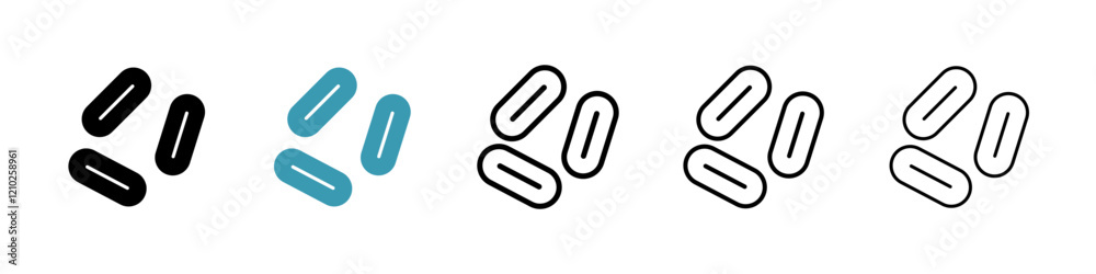 Yeast icons set in black filled and stroke line style Yeast icons set in black filled and stroke line style