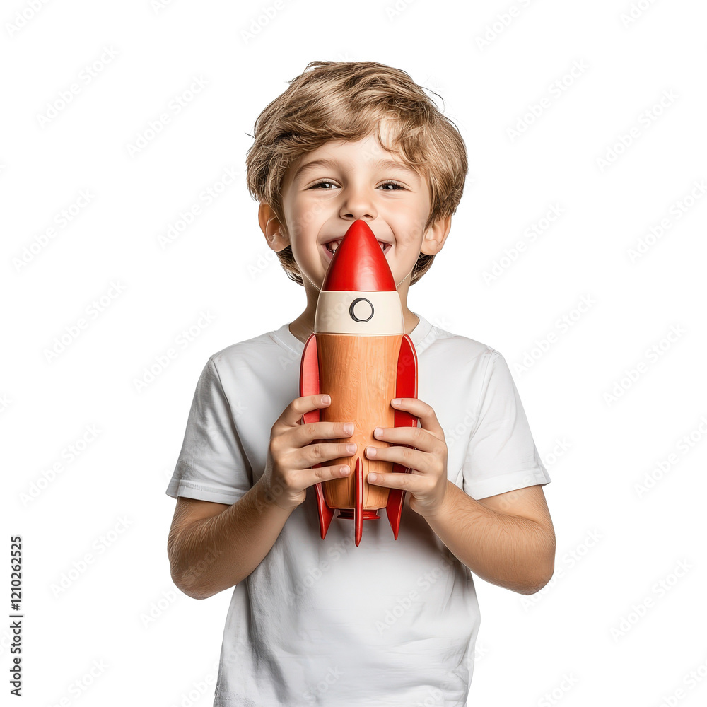 custom made wallpaper toronto digitalChild holding wooden rocket toy home png image indoor setting close-up imagination and play