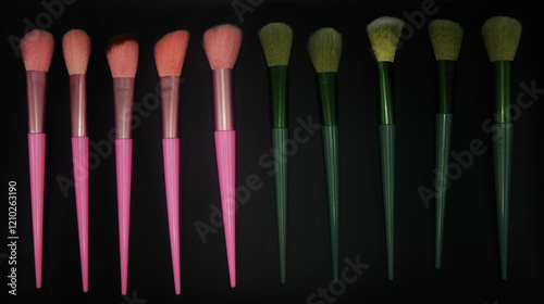 Two-tone makeup brushes for woman on makeup makeup 