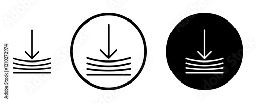 Elastic icon set in black filled and stroke line style.