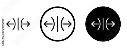 Elastic icons set in black filled and stroke line style