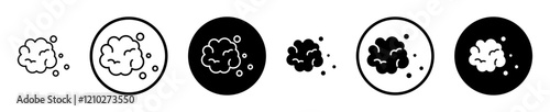 Foam icons set in black filled and stroke line style