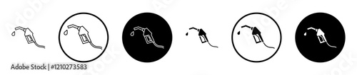 Fuel icons in black and blue set