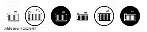 Hot tub icon set in black filled and stroke line style.
