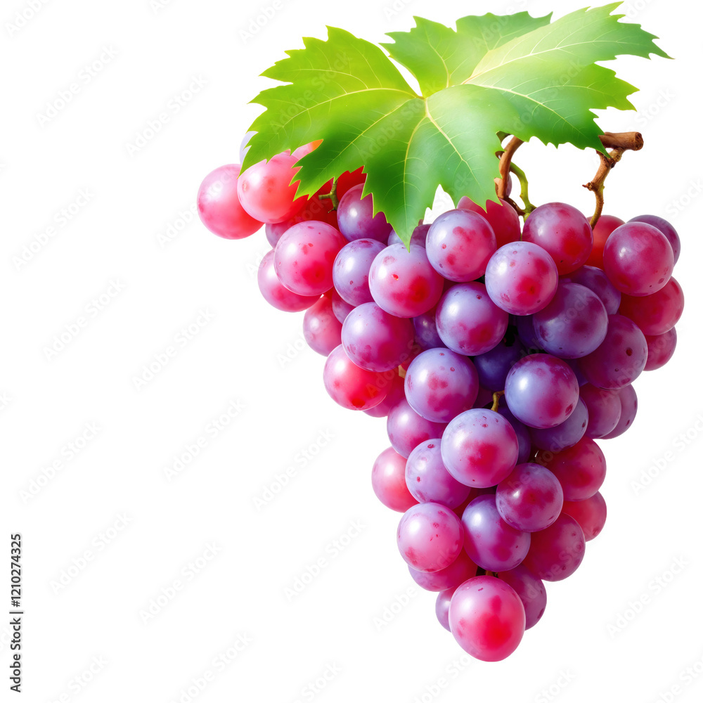 Fototapeta premium cutout batch of Grapes isolated on transparent or white background, transparent png
