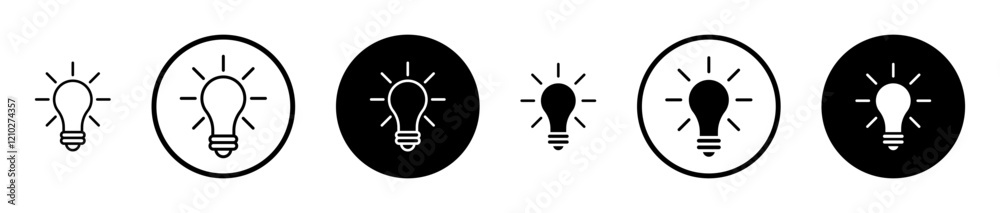Light bulb Icons vectors. black solid and liner versions Light bulb Icons vectors. black solid and liner versions
